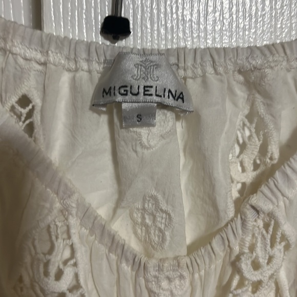 Miguelina Eyelet Knit Off Shoulder Mini Dress - Picture 6 of 7